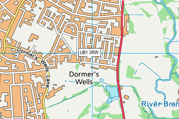 UB1 3RW map - OS VectorMap District (Ordnance Survey) UB1 3RW map - OS VectorMap District (Ordnance Survey)