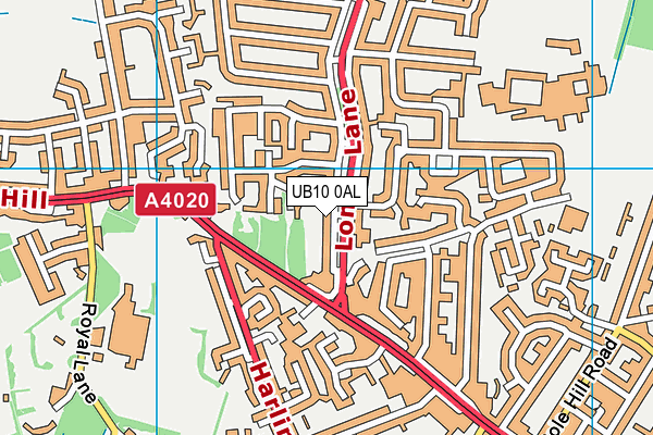 UB10 0AL map - OS VectorMap District (Ordnance Survey) UB10 0AL map - OS VectorMap District (Ordnance Survey)
