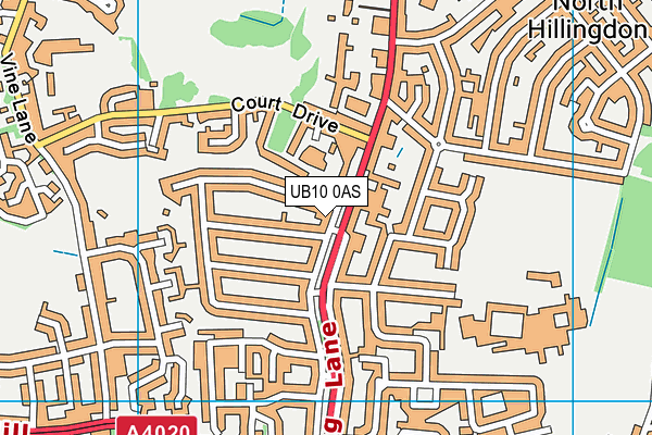 UB10 0AS map - OS VectorMap District (Ordnance Survey)
