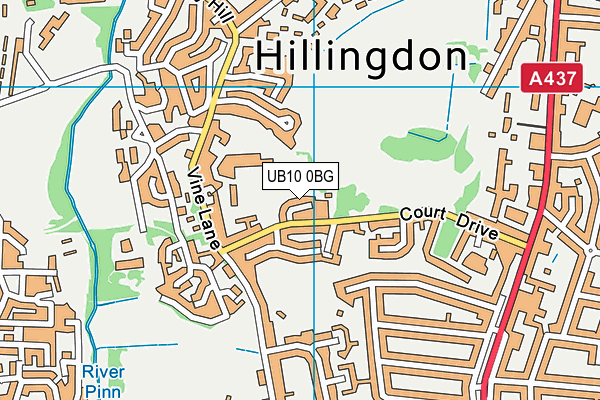 UB10 0BG map - OS VectorMap District (Ordnance Survey)