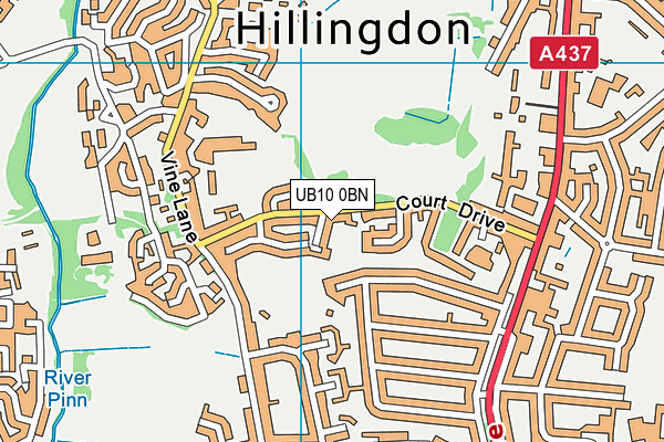 UB10 0BN map - OS VectorMap District (Ordnance Survey)