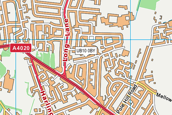 UB10 0BY map - OS VectorMap District (Ordnance Survey) UB10 0BY map - OS VectorMap District (Ordnance Survey)