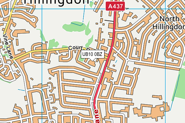 UB10 0BZ map - OS VectorMap District (Ordnance Survey) UB10 0BZ map - OS VectorMap District (Ordnance Survey)