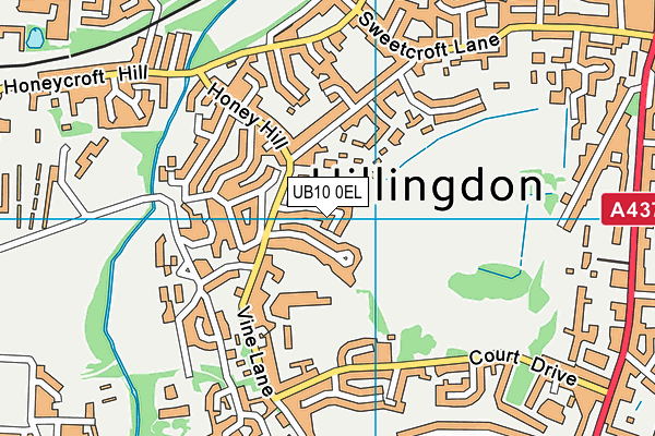 UB10 0EL map - OS VectorMap District (Ordnance Survey)