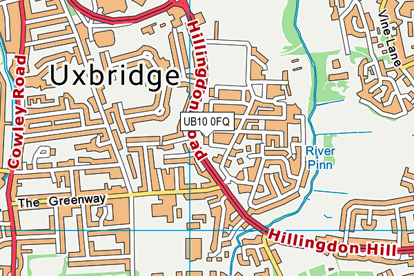 UB10 0FQ map - OS VectorMap District (Ordnance Survey)