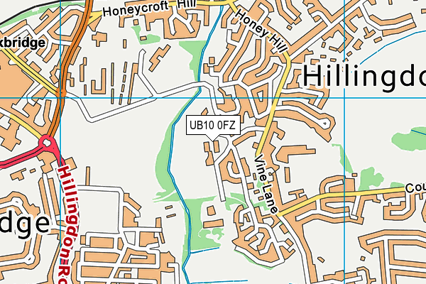 UB10 0FZ map - OS VectorMap District (Ordnance Survey)