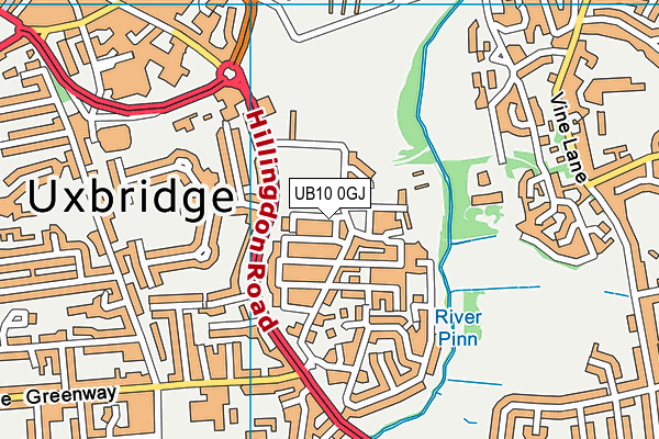 UB10 0GJ map - OS VectorMap District (Ordnance Survey) UB10 0GJ map - OS VectorMap District (Ordnance Survey)