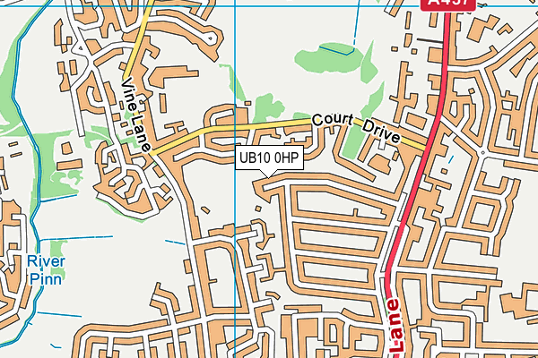 UB10 0HP map - OS VectorMap District (Ordnance Survey)