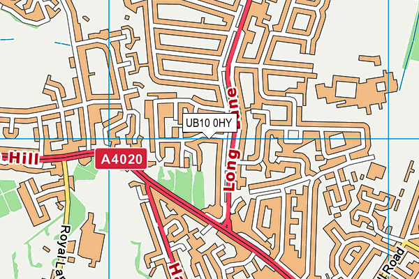 UB10 0HY map - OS VectorMap District (Ordnance Survey)
