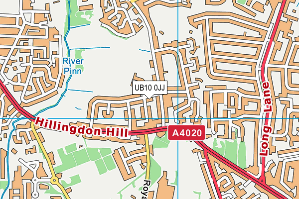 UB10 0JJ map - OS VectorMap District (Ordnance Survey)