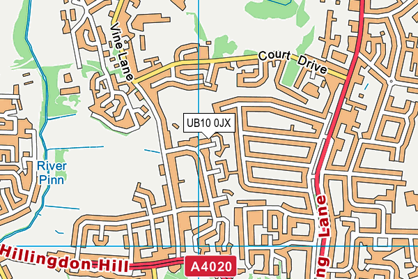 UB10 0JX map - OS VectorMap District (Ordnance Survey)