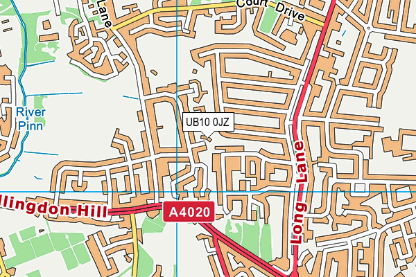 UB10 0JZ map - OS VectorMap District (Ordnance Survey)