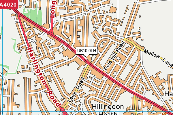 UB10 0LH map - OS VectorMap District (Ordnance Survey)