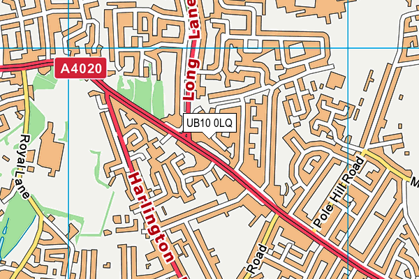 UB10 0LQ map - OS VectorMap District (Ordnance Survey) UB10 0LQ map - OS VectorMap District (Ordnance Survey)