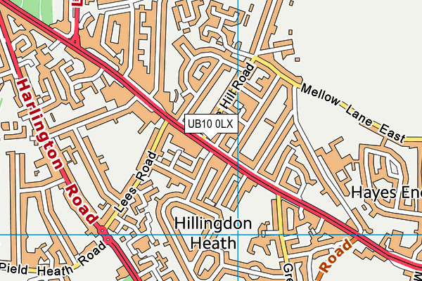 UB10 0LX map - OS VectorMap District (Ordnance Survey) UB10 0LX map - OS VectorMap District (Ordnance Survey)