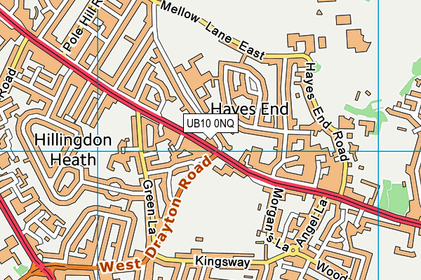 UB10 0NQ map - OS VectorMap District (Ordnance Survey)