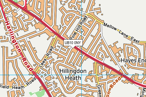 UB10 0NY map - OS VectorMap District (Ordnance Survey) UB10 0NY map - OS VectorMap District (Ordnance Survey)