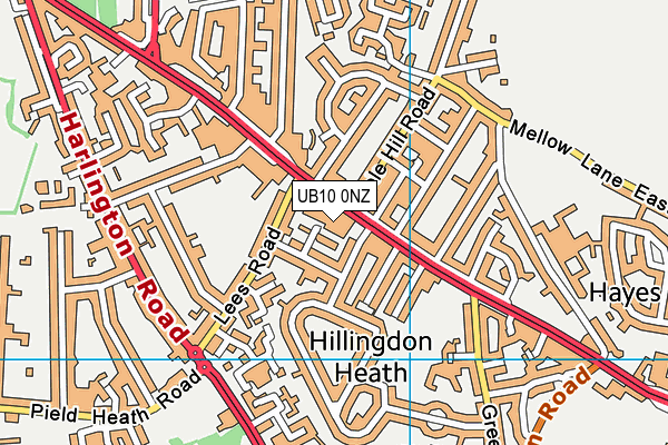 UB10 0NZ map - OS VectorMap District (Ordnance Survey) UB10 0NZ map - OS VectorMap District (Ordnance Survey)