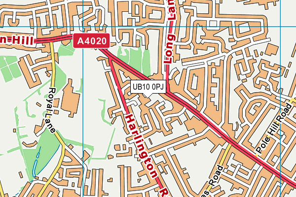 UB10 0PJ map - OS VectorMap District (Ordnance Survey) UB10 0PJ map - OS VectorMap District (Ordnance Survey)