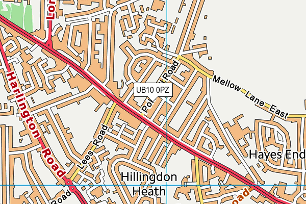 UB10 0PZ map - OS VectorMap District (Ordnance Survey) UB10 0PZ map - OS VectorMap District (Ordnance Survey)