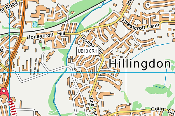 UB10 0RH map - OS VectorMap District (Ordnance Survey)