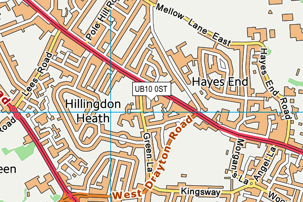 UB10 0ST map - OS VectorMap District (Ordnance Survey) UB10 0ST map - OS VectorMap District (Ordnance Survey)