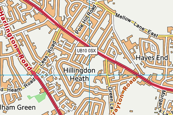 UB10 0SX map - OS VectorMap District (Ordnance Survey) UB10 0SX map - OS VectorMap District (Ordnance Survey)