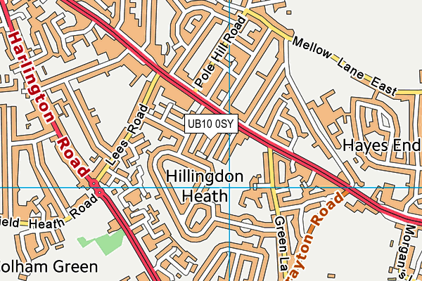 UB10 0SY map - OS VectorMap District (Ordnance Survey) UB10 0SY map - OS VectorMap District (Ordnance Survey)