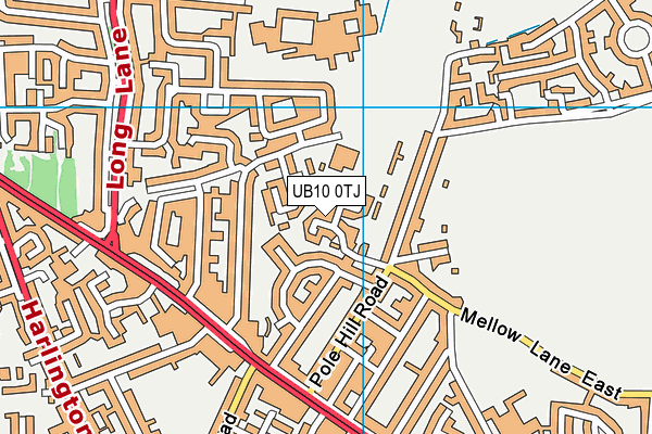 UB10 0TJ map - OS VectorMap District (Ordnance Survey) UB10 0TJ map - OS VectorMap District (Ordnance Survey)