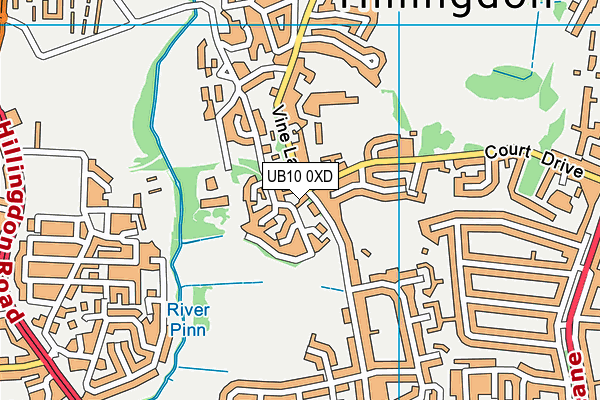 UB10 0XD map - OS VectorMap District (Ordnance Survey) UB10 0XD map - OS VectorMap District (Ordnance Survey)