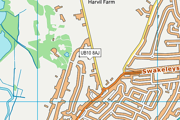 UB10 8AJ map - OS VectorMap District (Ordnance Survey) UB10 8AJ map - OS VectorMap District (Ordnance Survey)