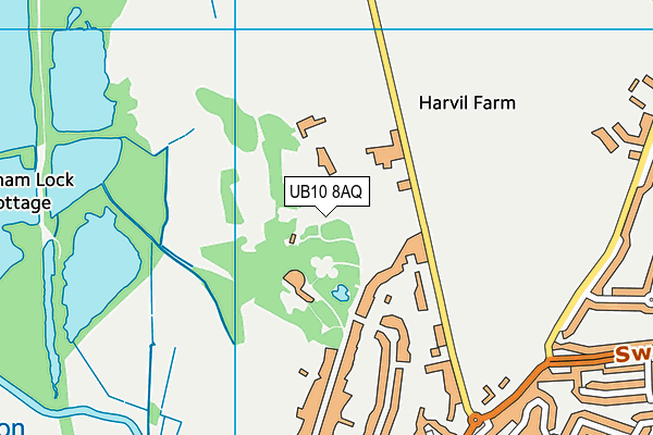 UB10 8AQ map - OS VectorMap District (Ordnance Survey) UB10 8AQ map - OS VectorMap District (Ordnance Survey)