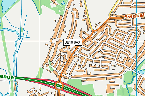 UB10 8AX map - OS VectorMap District (Ordnance Survey) UB10 8AX map - OS VectorMap District (Ordnance Survey)