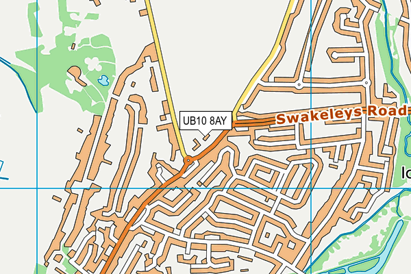 UB10 8AY map - OS VectorMap District (Ordnance Survey) UB10 8AY map - OS VectorMap District (Ordnance Survey)