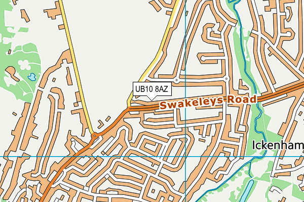 UB10 8AZ map - OS VectorMap District (Ordnance Survey) UB10 8AZ map - OS VectorMap District (Ordnance Survey)