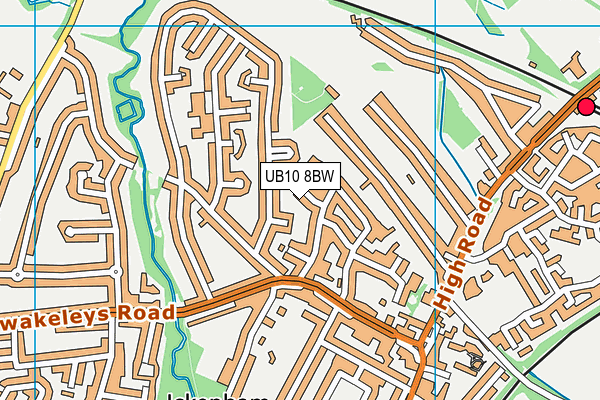 UB10 8BW map - OS VectorMap District (Ordnance Survey) UB10 8BW map - OS VectorMap District (Ordnance Survey)