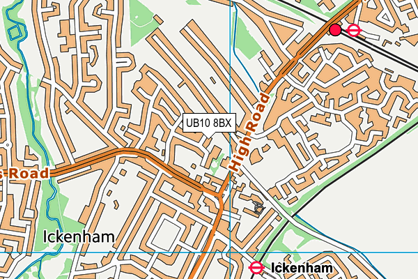 UB10 8BX map - OS VectorMap District (Ordnance Survey) UB10 8BX map - OS VectorMap District (Ordnance Survey)