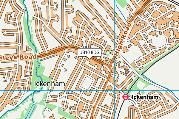 UB10 8DG map - OS VectorMap District (Ordnance Survey) UB10 8DG map - OS VectorMap District (Ordnance Survey)