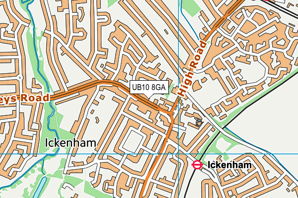 UB10 8GA map - OS VectorMap District (Ordnance Survey) UB10 8GA map - OS VectorMap District (Ordnance Survey)