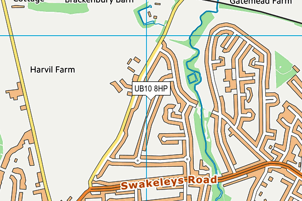 UB10 8HP map - OS VectorMap District (Ordnance Survey) UB10 8HP map - OS VectorMap District (Ordnance Survey)