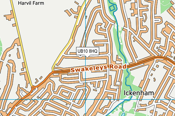 UB10 8HQ map - OS VectorMap District (Ordnance Survey)