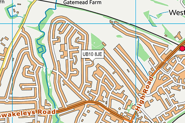 UB10 8JE map - OS VectorMap District (Ordnance Survey)