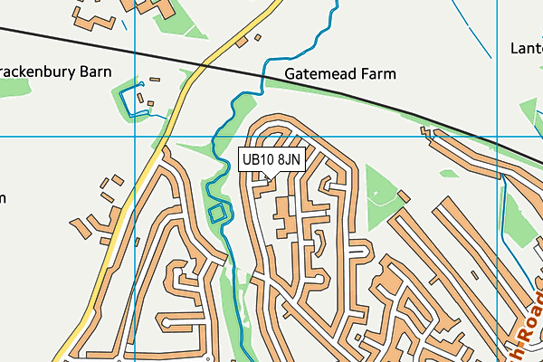 UB10 8JN map - OS VectorMap District (Ordnance Survey)