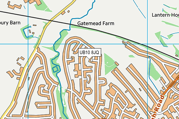 UB10 8JQ map - OS VectorMap District (Ordnance Survey)