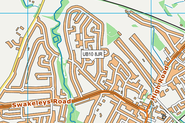 UB10 8JR map - OS VectorMap District (Ordnance Survey) UB10 8JR map - OS VectorMap District (Ordnance Survey)