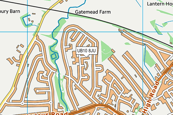 UB10 8JU map - OS VectorMap District (Ordnance Survey) UB10 8JU map - OS VectorMap District (Ordnance Survey)