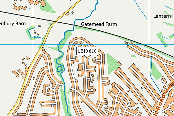 UB10 8JX map - OS VectorMap District (Ordnance Survey) UB10 8JX map - OS VectorMap District (Ordnance Survey)