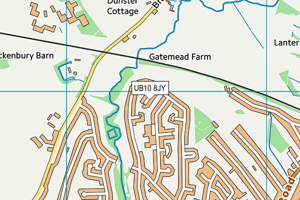 UB10 8JY map - OS VectorMap District (Ordnance Survey) UB10 8JY map - OS VectorMap District (Ordnance Survey)
