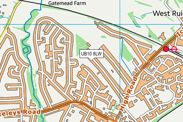 UB10 8LW map - OS VectorMap District (Ordnance Survey) UB10 8LW map - OS VectorMap District (Ordnance Survey)