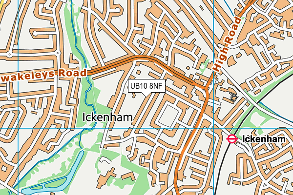 UB10 8NF map - OS VectorMap District (Ordnance Survey) UB10 8NF map - OS VectorMap District (Ordnance Survey)
